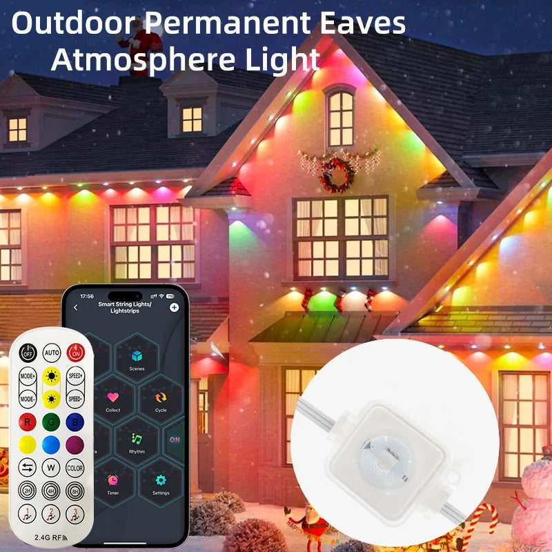 300FT Permanent Outdoor RGB Lights IP67 Waterproof
