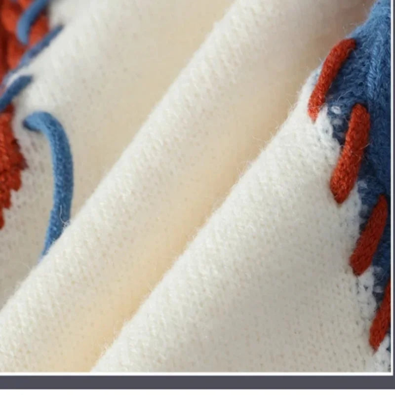 New Male Patchwork Sweater Trend High Street Fashion