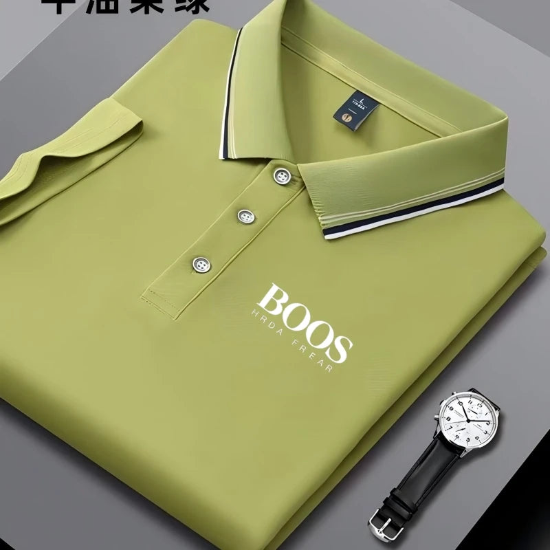 Men's Business Casual Short Sleeved Polo Shirt,