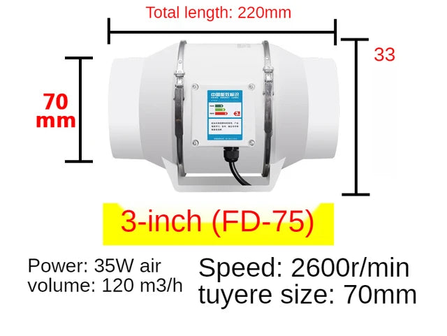 4inch 220V Exhaust Fans Home Silent