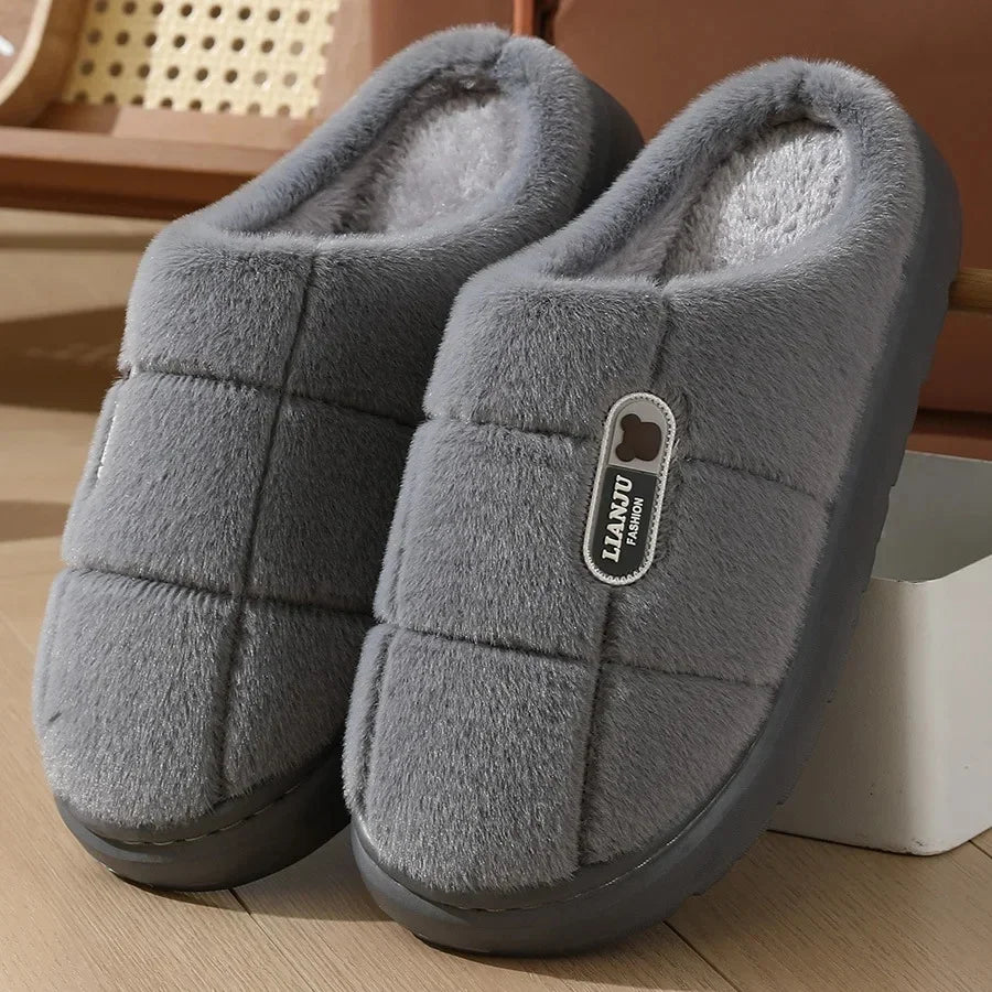Women's Cotton Slippers Winter Warm Thick Bottom Fleece Slippers
