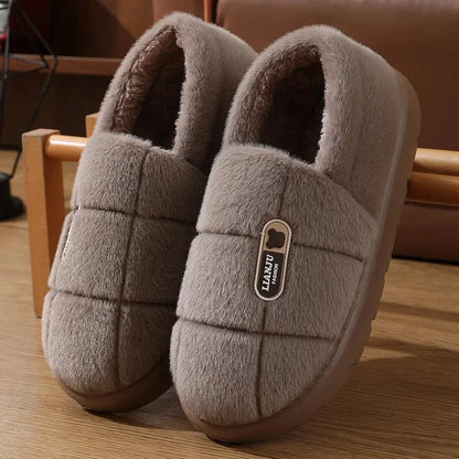 Women's Cotton Slippers Winter Warm Thick Bottom Fleece Slippers