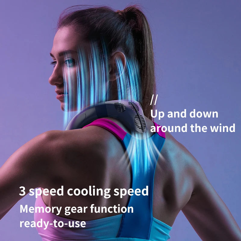 Neck Air Conditioner Cooling  Fan Outdoor Personal Fan Wearable Cooler
