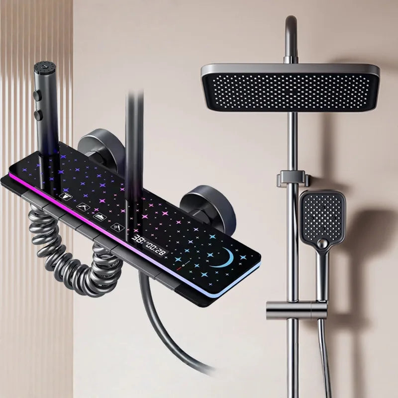Lighting Shower System Set Multifunctional Smart Digital Display