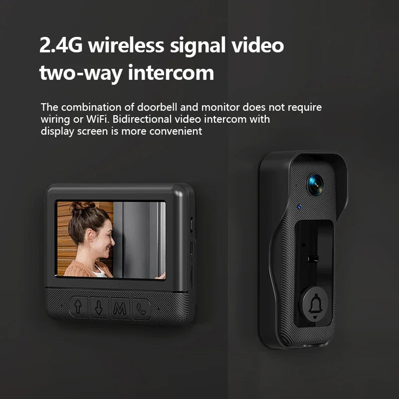 4.3'' IPS Screen Video Doorbell 2.4G Wireless Bell Night Vision