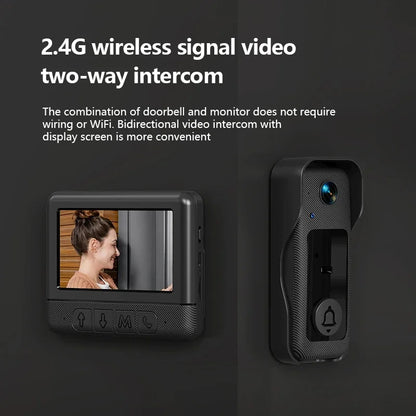 4.3'' IPS Screen Video Doorbell 2.4G Wireless Bell Night Vision