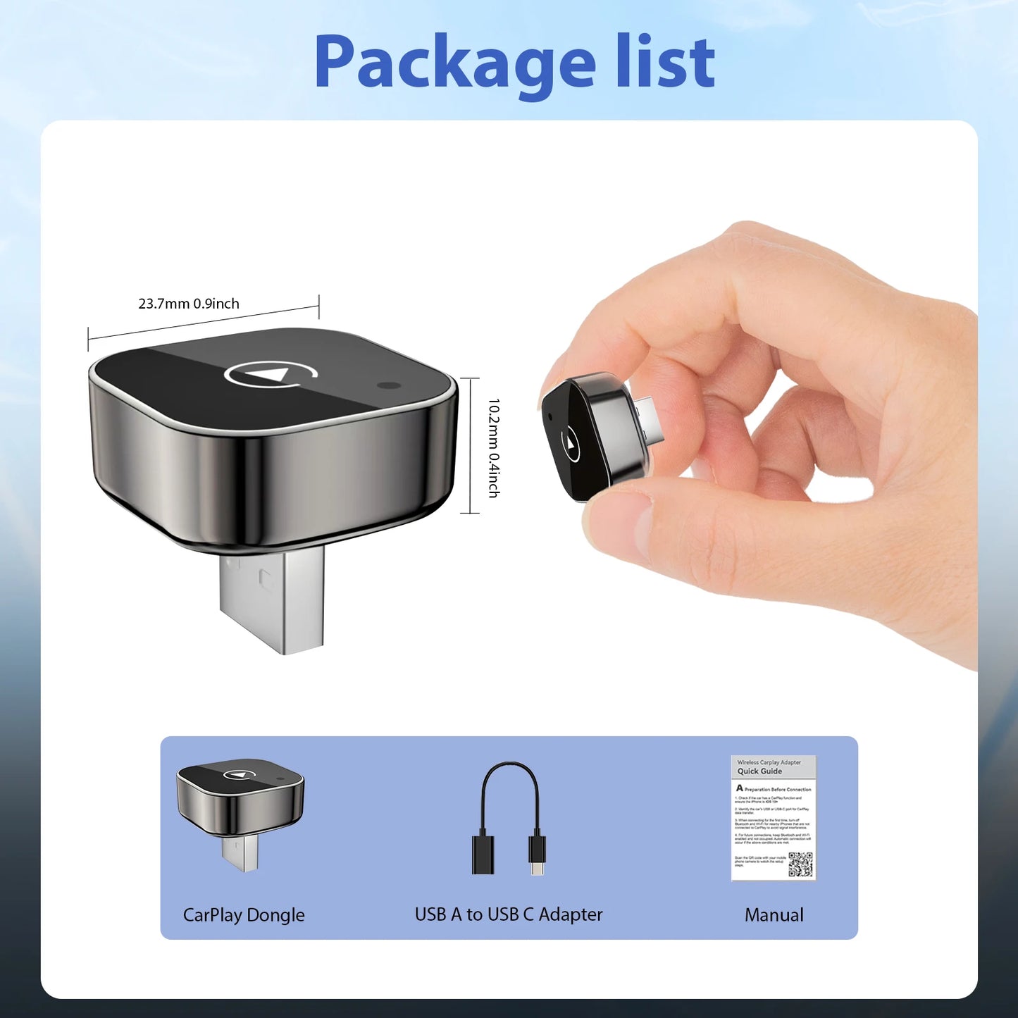 Pionray 2 in 1 Wireless CarPlay Adapter&Android Auto