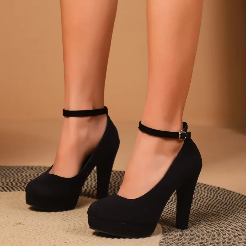 Super High Heels Shoes for Women Ankle Buckle