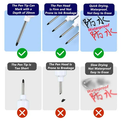 1-40PCS 20mm Deep Hole Long Nib Head Markers
