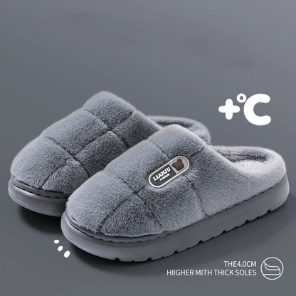 Big Size 50 51 Winter Slippers Women Men Thick