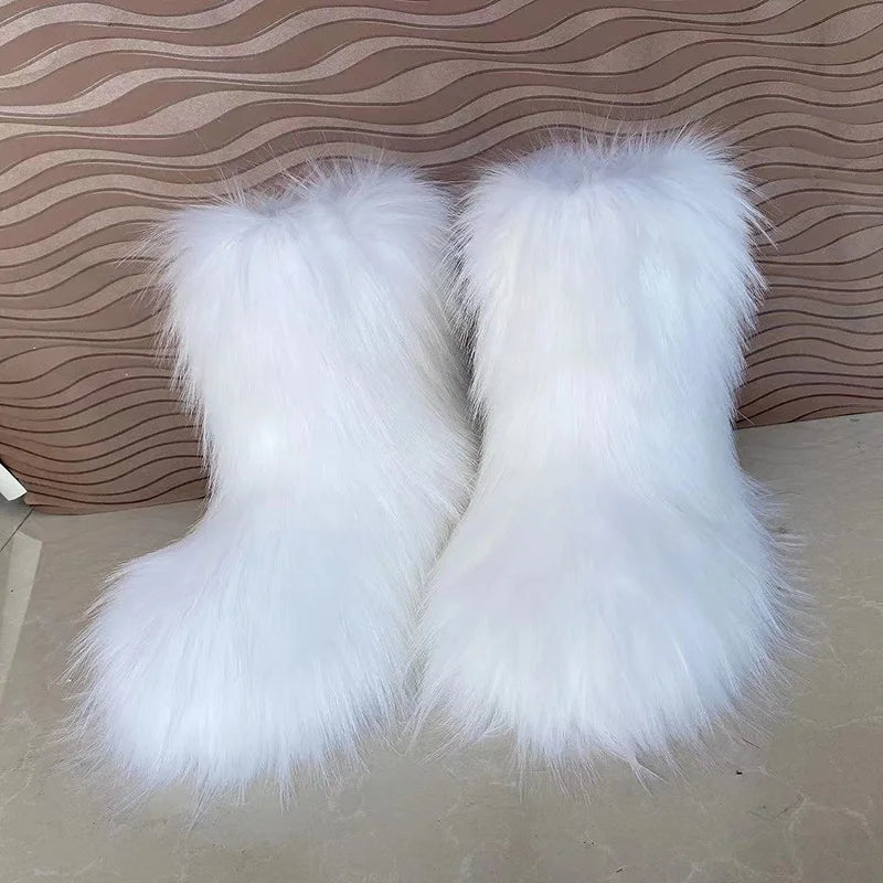 Women's Winter Snow Boots Outdoor Luxury Furry
