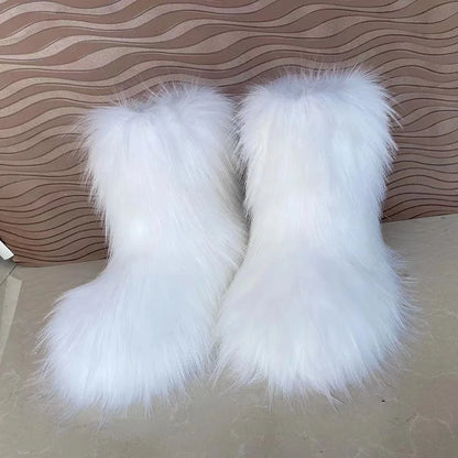Women's Winter Snow Boots Outdoor Luxury Furry