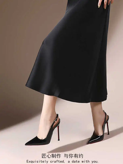 Women Heeled sandals Red Shiny Bottoms Naked color luxury Brand