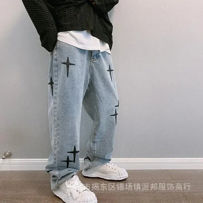 Jeans Men Wide Leg Cargo Pants Streetwear