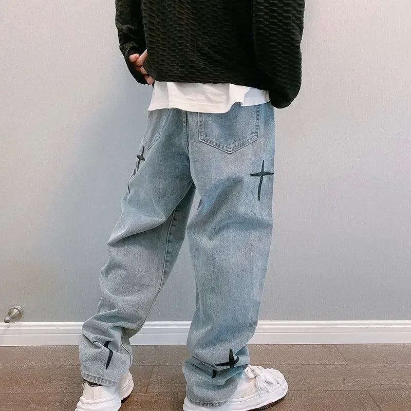Jeans Men Wide Leg Cargo Pants Streetwear