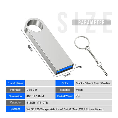 Metal Pen Drive 2TB Cle Usb Flash Drives