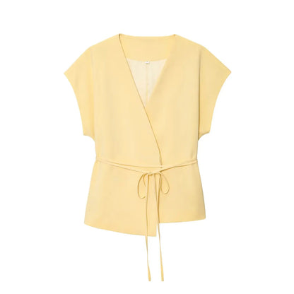 Fashion Women's Trouser Suits Sleeveless V-Neck