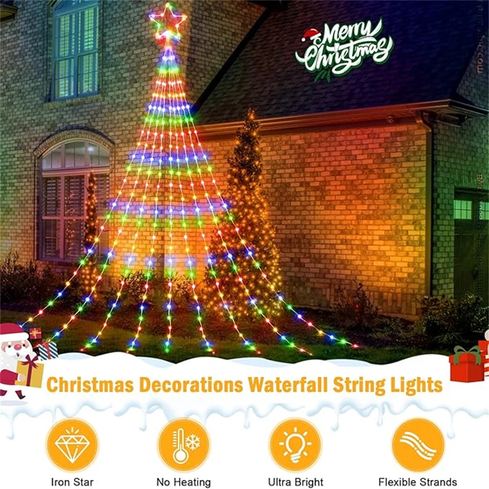 LED Outdoor Christmas Tree Decorations Lights USB 2/3M Waterproof