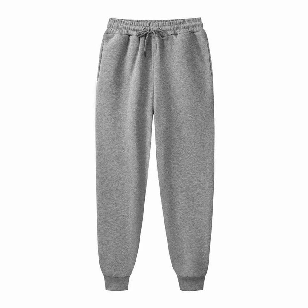 Men Casual Pants Autumn Winter Fleece Sweatpants
