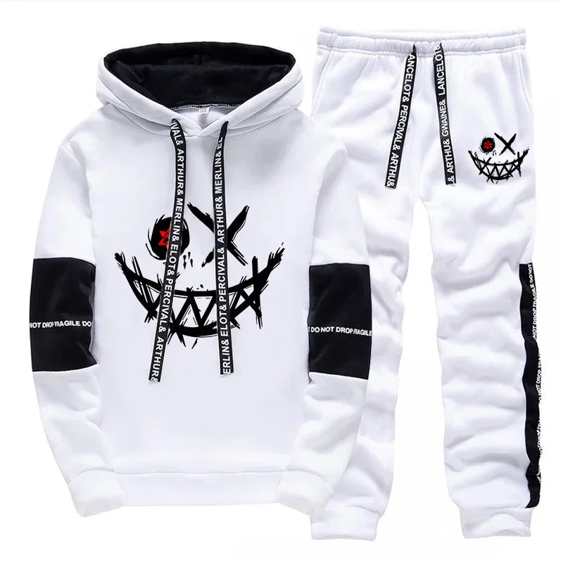 Mens Tracksuit Printed Single Piece Sweatshirts Sweatpants
