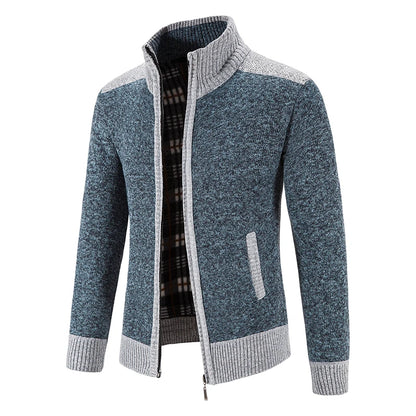 Winter Male Sweater Coat Knit Jumpers Fleece Warm Jacket