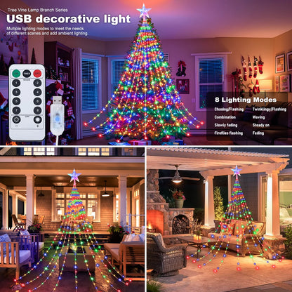 LED Outdoor Christmas Tree Decorations Lights USB 2/3M Waterproof