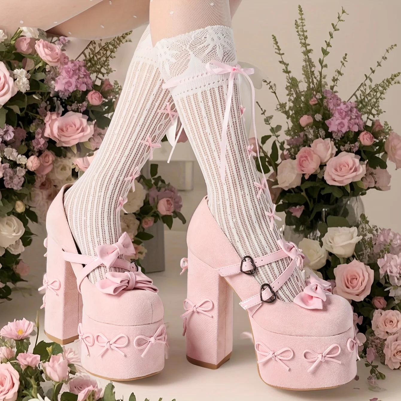 Mary Jane Heels Black Platform Chunky Heels