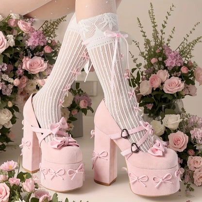 Mary Jane Heels Black Platform Chunky Heels