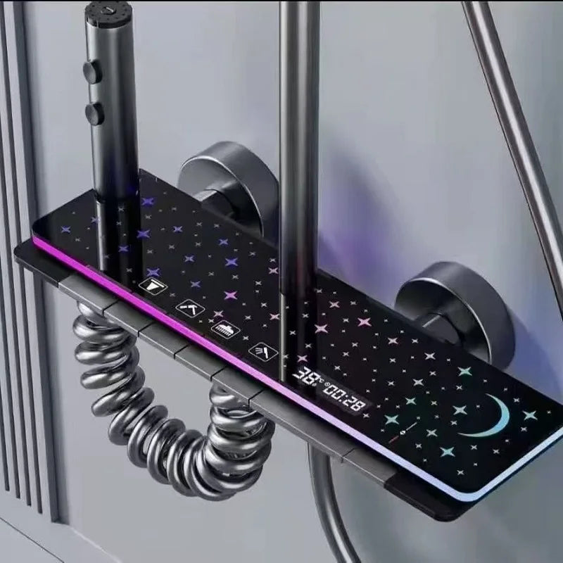Lighting Shower System Set Multifunctional Smart Digital Display
