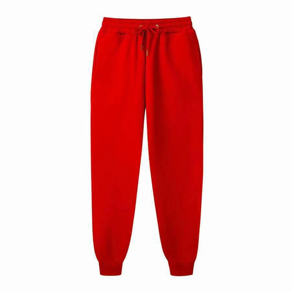 Men Casual Pants Autumn Winter Fleece Sweatpants