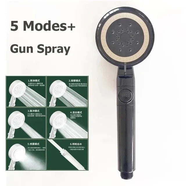 230mm Big Panel Showerhead 6 Mode Supercharge Rainfall Shower