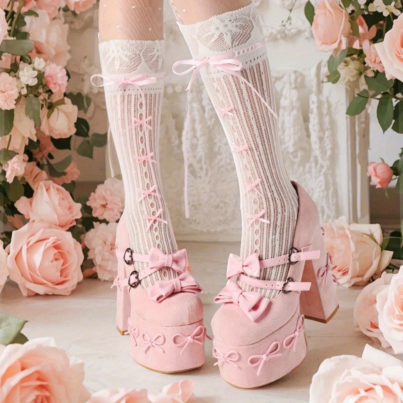 Mary Jane Heels Black Platform Chunky Heels