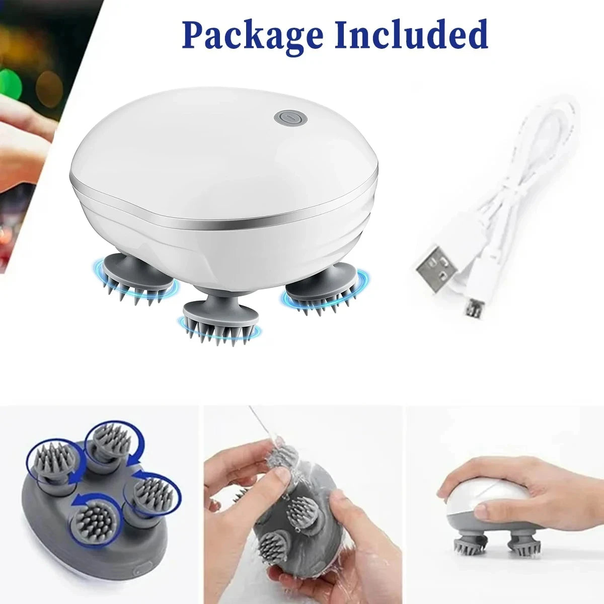 Electric Scalp Massager with Red Light