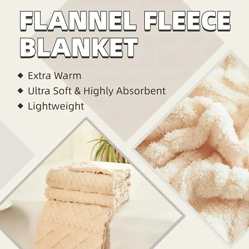 Soft 3D Plush 1pc Luxurious Fleece Blanket