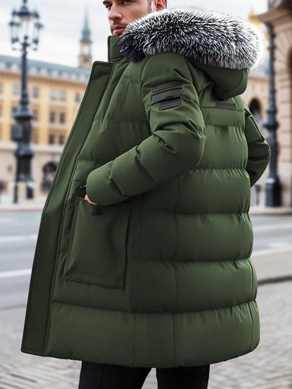 Winter Windproof Men's Faux Jacket Casual Polyester