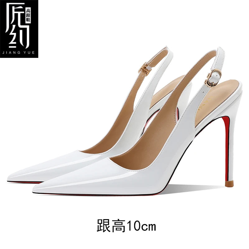 Women Heeled sandals Red Shiny Bottoms Naked color luxury Brand