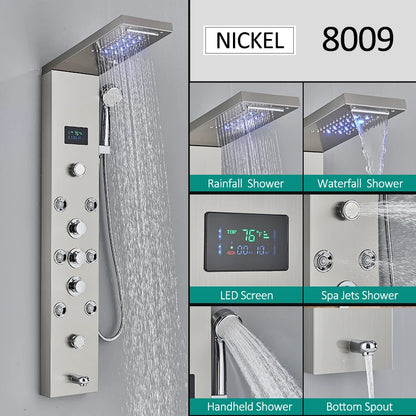 LED Shower Panel Tower System Rain Waterfall