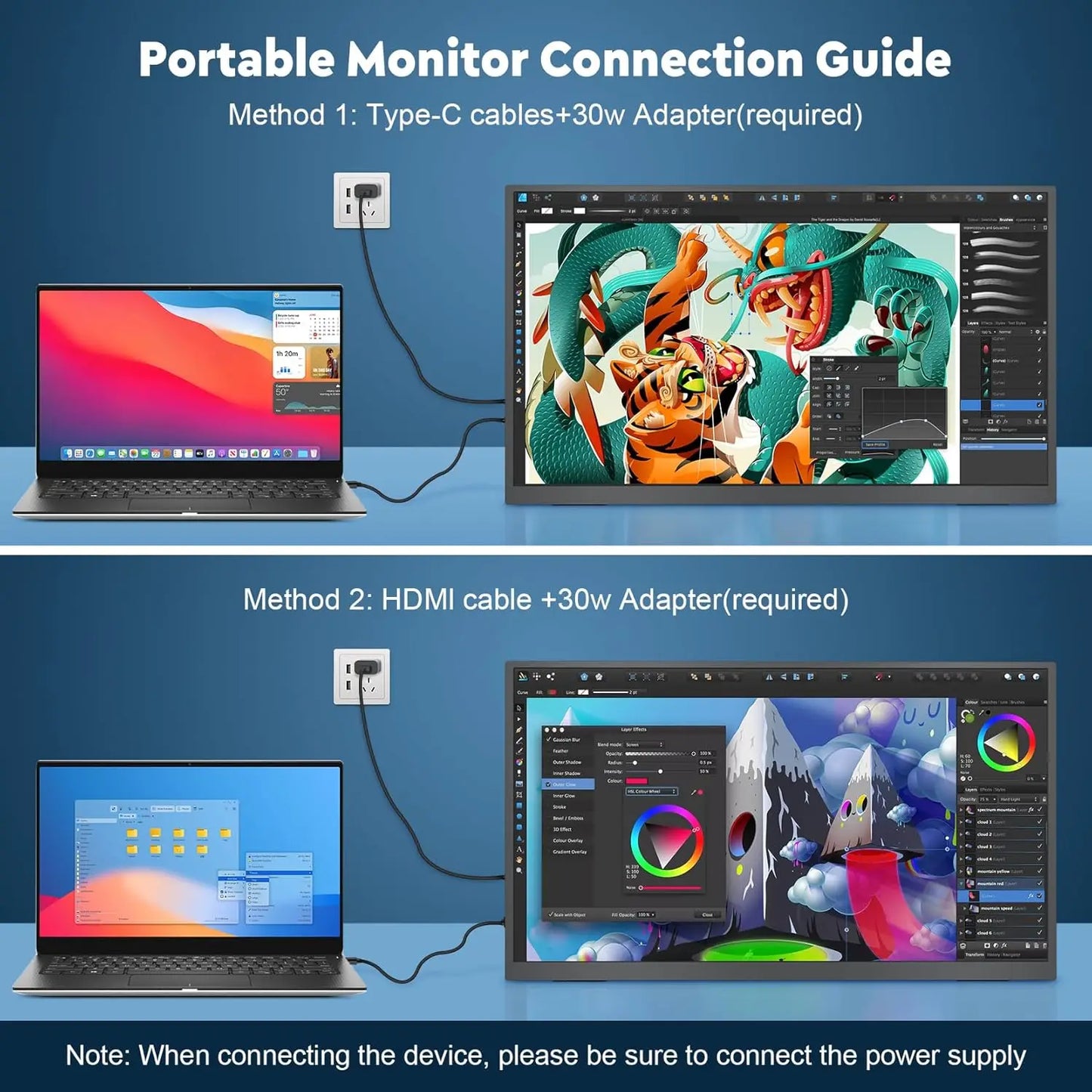 UPERFECT 21.5” 120HZ Portable Monitor Large Gaming Display