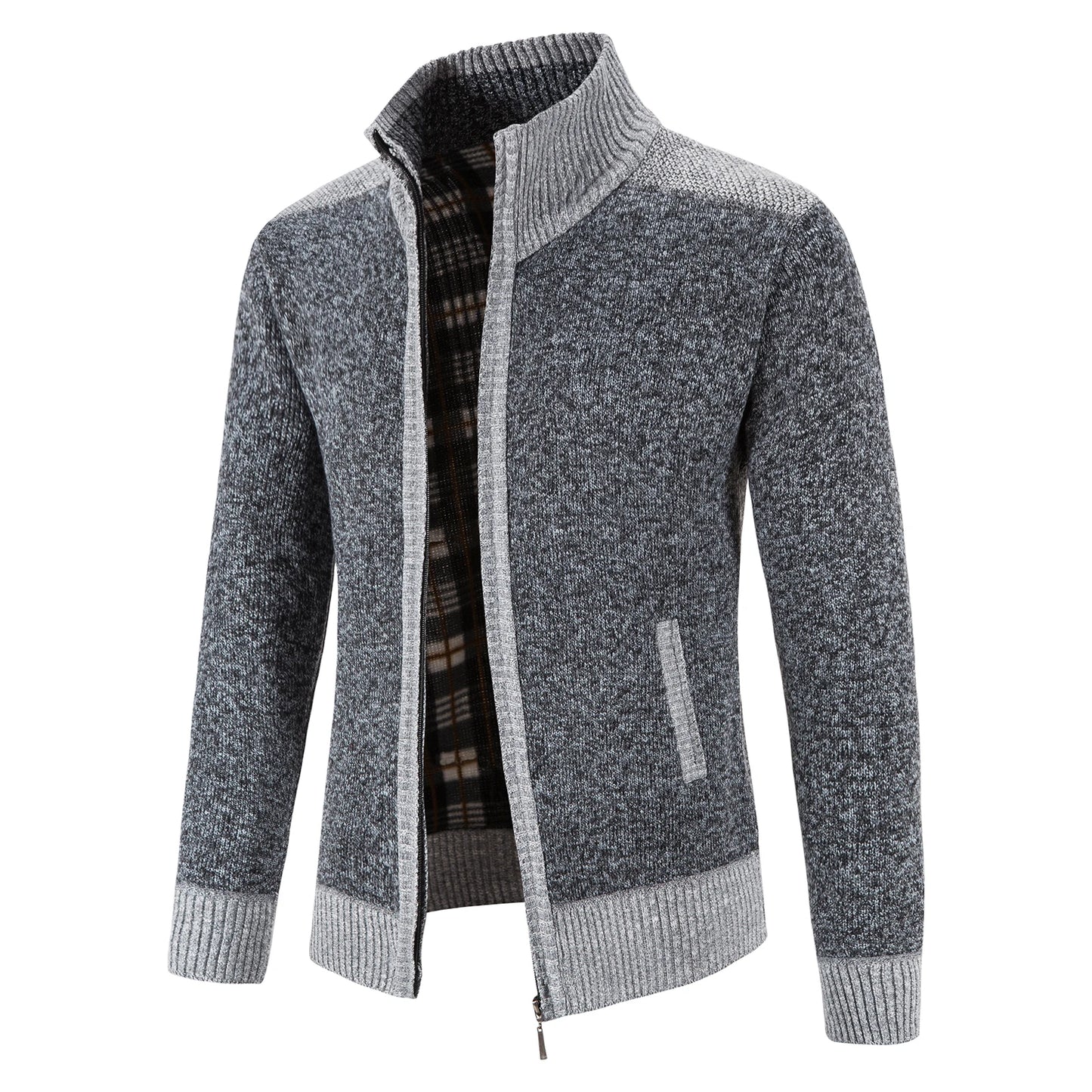 Winter Male Sweater Coat Knit Jumpers Fleece Warm Jacket