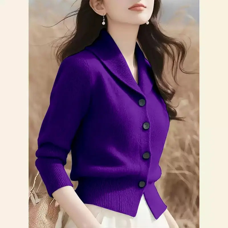 Fashion Minimalist Jacket Long Sleeved New Knitted