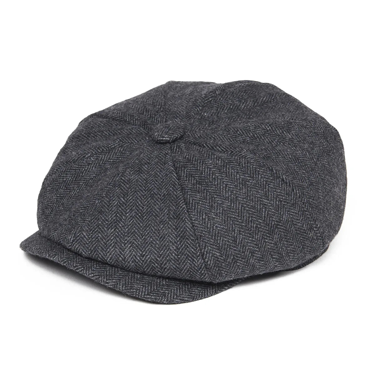 Wool Tweed Newsboy Cap Herringbone