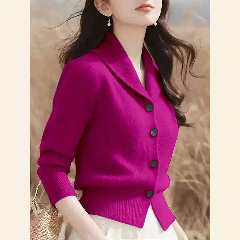 Fashion Minimalist Jacket Long Sleeved New Knitted