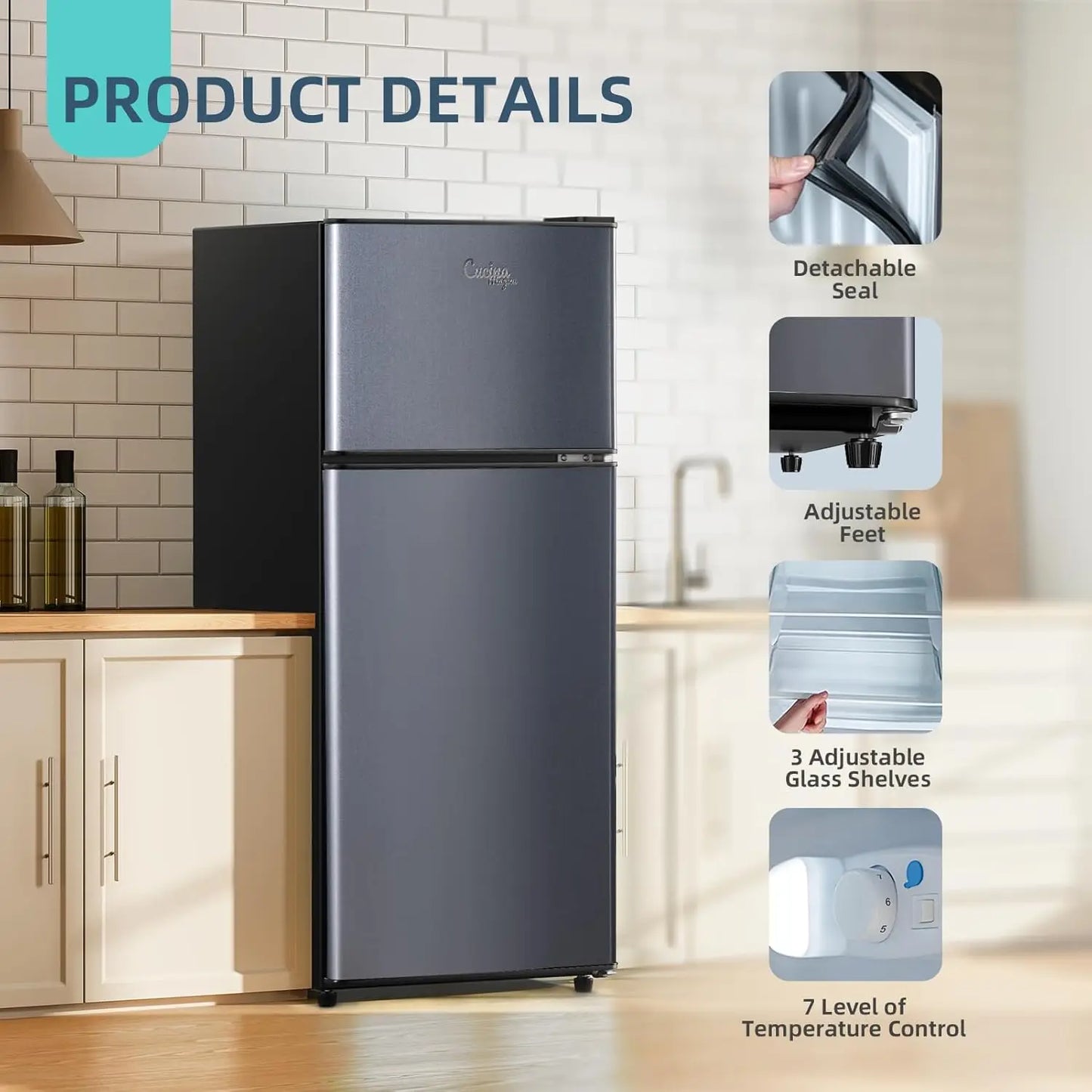 Small Refrigerator with Freezer,