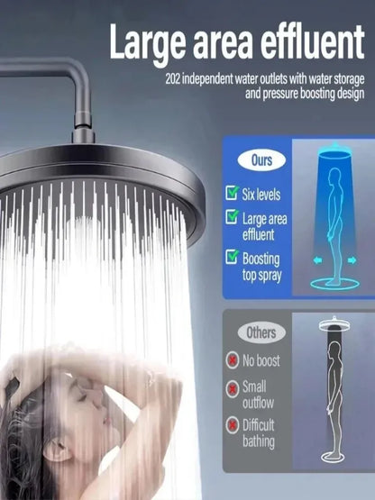 230mm Big Panel Showerhead 6 Mode Supercharge Rainfall Shower