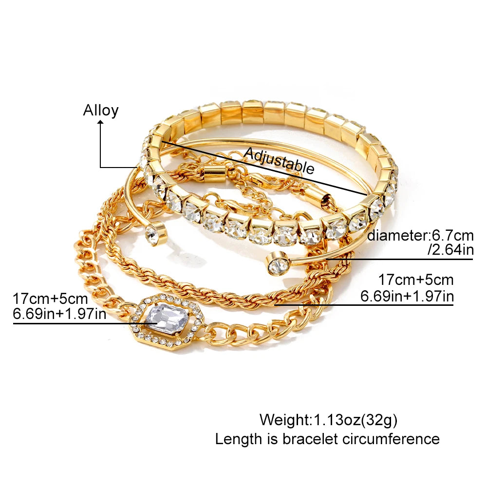 IPARAM 4 Piece Set Luxurious Bracelets