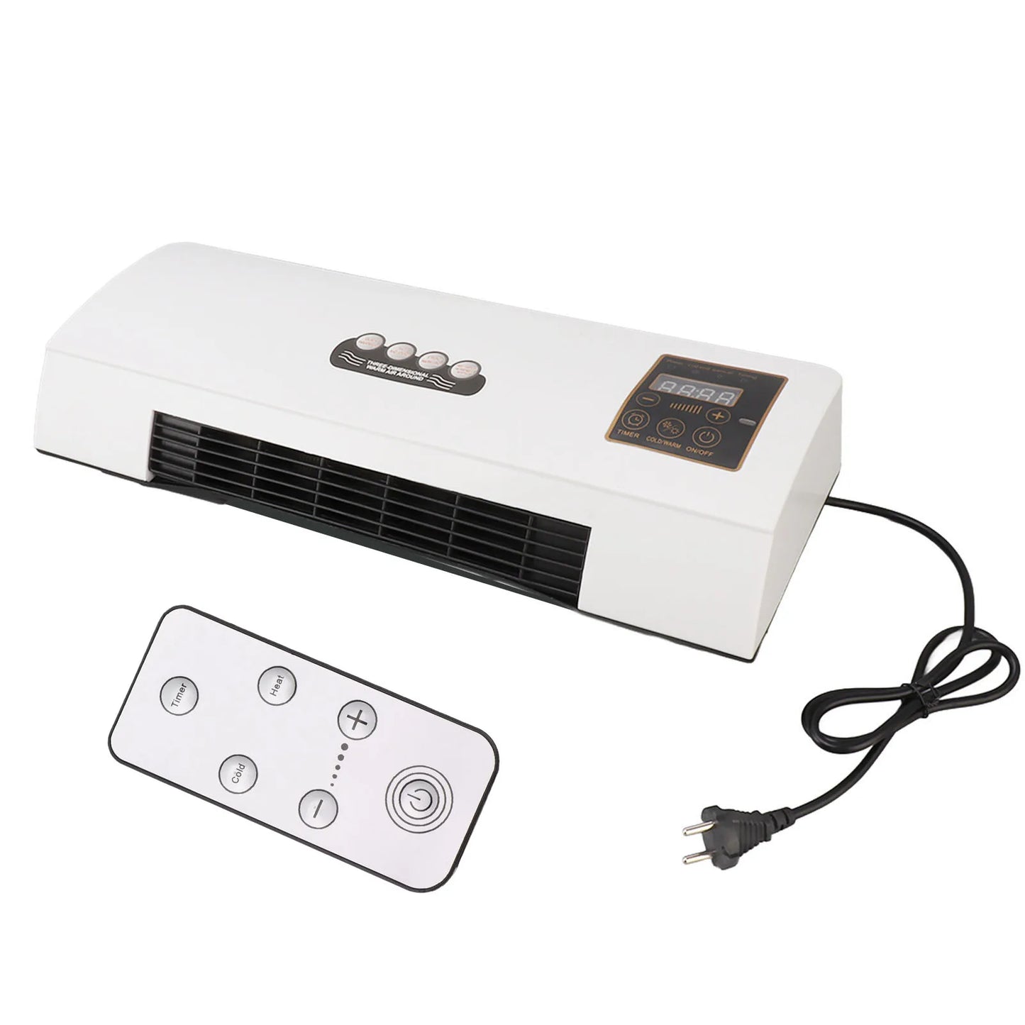 Wall Mounted Air Conditioning Hot Fan 10m Remote Control 1800W Air Conditioner Heater for Bedroom