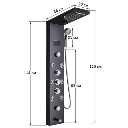 LED Shower Panel Tower System Rain Waterfall