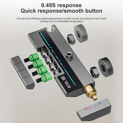 Space Aluminum Shower Set Gray Shower System Set Digital Display Piano Button