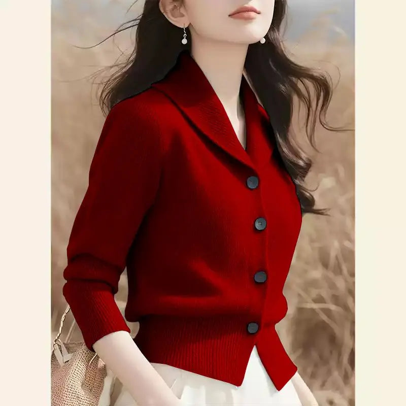 Fashion Minimalist Jacket Long Sleeved New Knitted