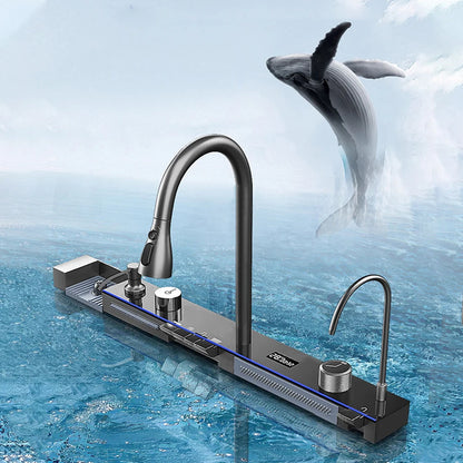 Multifunctional Kitchen Waterfall Sink Digital Display